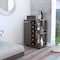 Tuhome Bar Cart, Two External Shelves, Four Casters, Six Built-in Wine Rack, Single Door Cabinet, Espresso MLC3988 - alternate 6